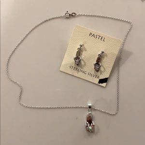 Sterling silver flip flop earrings - necklace set